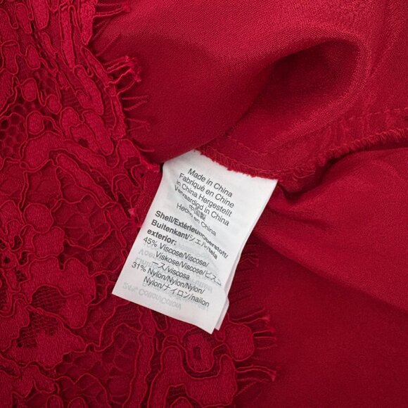 J.Crew Red Lace Ruffle Neck Sleeveless Top Christmas Holiday Preppy Sz S - Picture 4 of 7